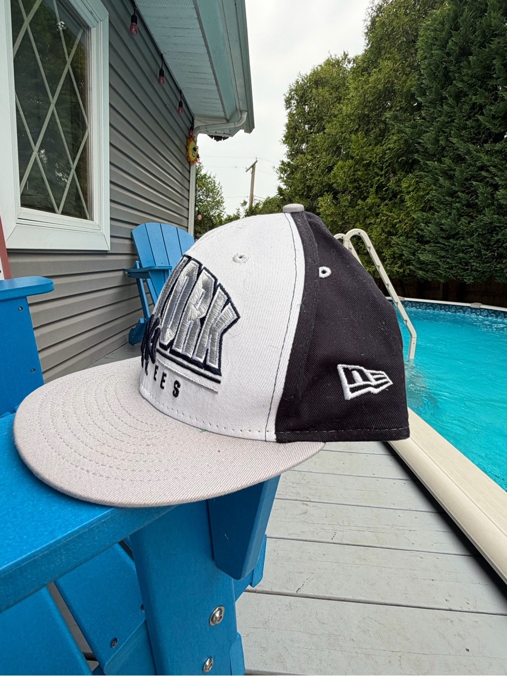 New Era Black Interior Snapback with Red & Blue Patch